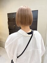 ヘアー アイス ルーチェ(HAIR ICI LUCE)&nbsp;ハイトーンボブ/ピンクベージュ/ハイトーンカラー/大野