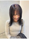 パープルカラー×レイヤーカット