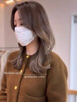 ウェイズ トウキョウ(Ways TOKYO) ミディアムレイヤー かきあげヘア グレージュ