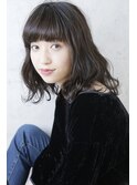 鎖骨ボブ×ダークグレー