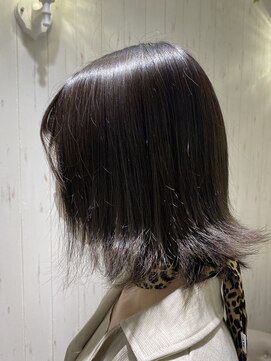 ラ ブランシュ 大宮(La Blanche) マロンベージュかきあげAラインボブ韓国小顔ショートグレージュ