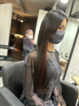 ラフ 難波店(LAFF) #黒髪#ボブルフ#ネビージュ#小顔#ワンレン