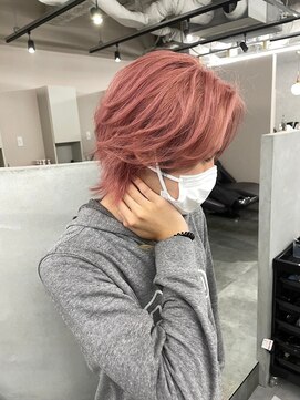 ジエクト アイロ 江坂駅前店(The Ect ilo) ハイトーンピンク☆毛流れマッシュウルフ