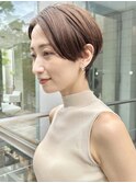 大人前髪なしショートハンサムショートショートボブ30代40代50代