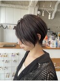 白髪ぼかしハイライト×ショート