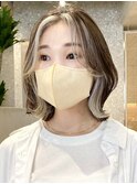 横浜西口大人ショートレイヤーカットベージュカラー丸みボブ★