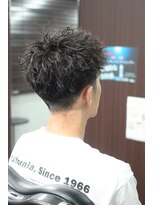 マーズ(MARS)&nbsp;スクエアショート×ツイストピンパーマ/ブルーブラック/ビジネス