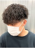 センターパート/ニュアンスパーマ/カルマパーマ/メンズ/眉毛