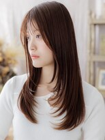 カバーヘア ブリス 志木南口駅前店(COVER HAIR bliss)&nbsp;ウォームブラウン顔回りレイヤーストレートc7志木20代30代40代