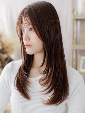 カバーヘア ブリス 志木南口駅前店(COVER HAIR bliss) ウォームブラウン顔回りレイヤーストレートc7志木20代30代40代