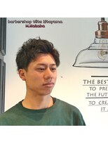 バーバーショップ テト キタヤマ(barber shop tete kitayama)&nbsp;アップバングツーブロックショート★ピンパーマスタイル