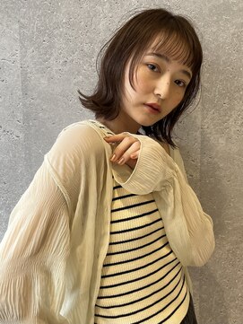 アース 三軒茶屋店(HAIR&MAKE EARTH) 三軒茶屋_レディース_ミディアム_ボブ_外ハネ_オン眉_ニュアンス