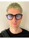 【チクロ】黄緑短髪MULLETウルフカット