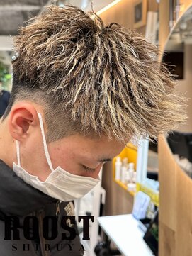 ルースト 渋谷店(ROOST) ショートアップバング×ツイストハイライト