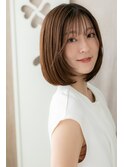 シースルーバングワンカール美髪前下がりボブディZ志木30代40代