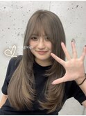 美髪カールシアーカラーピンクブラウンエアリーロングセミディ