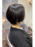 前髪なし大人ショートボブ
