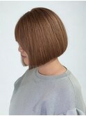 丸みショートボブ×ミルクブラウンで可愛さUP◎