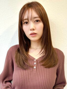 カバーヘア ブリス 志木南口駅前店(COVER HAIR bliss) 小顔ロングレイヤー×透明感ミルクティーベージュ20代30代p志木