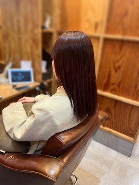 アドラーブル 長岡新保店(adorable) 20代30代レッドカラー艶感ストレート