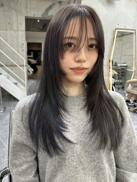 サイン 渋谷(SIGN) 韓国ヘアーハッシュカットレイヤーカットグレージュブリーチ無し