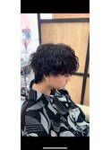 大分メンズ刈らないショートマッシュ波巻きパーマスタイル