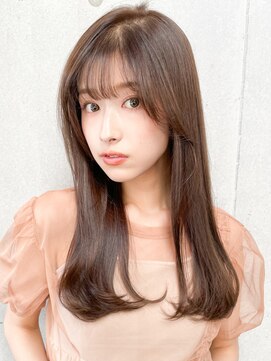 アグノス 青山(Agnos) ダークブルー結べるボブデジタルパーマ薄めバングうるツヤ