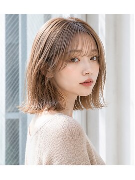 ヘアアンドメイク アース 入間店(HAIR&MAKE EARTH) キャラメルベージュ切りっぱなしボブ