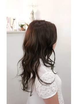 ダーディヘアナチュラル 大人エアリー♪ネイビーアッシュ☆ゆるふあ巻き