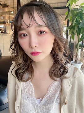 ワンス(Once) once 韓国風 透けバング なみなみウェーブ パーマ by.KOHEI