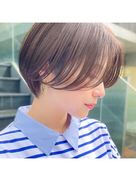 ガーデン オオタカノモリ(garden otakanomori) 暗髪カラー×束感ショート×小顔矯正立体カット