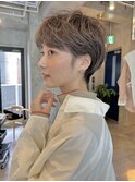 大人ショート/グレージュカラー/似合わせカット/髪質改善[登戸]