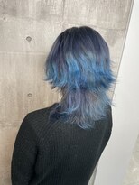 アンダーバーホワイト 浜松店(_WHITE) ネイビー×アクアブルー グラデーションカラー m