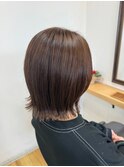 外ハネボブ くびれカット くすみグレージュ ニュアンスカラー 冬