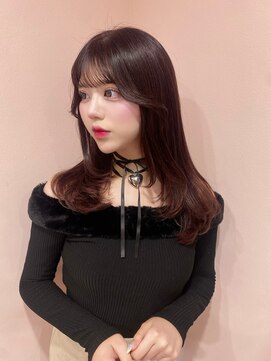 ボタン シブヤ(VOTAN SHIBUYA) カラー/レッド/韓国ヘア/渋谷/レイヤー/顔まわり