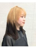 逆グラデーション×ゴールドブラック