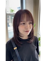 ジェリカヘアー サンフラワー通り(Jlica hair)&nbsp;レイヤーカット×ボルドーカラー×ミディアム