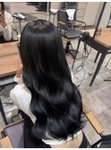 ブリーチあり ブルーブラックカラー