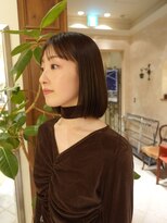 #切りっぱなしボブ・イルミナカラー・ブラウン・艶ブラウン・