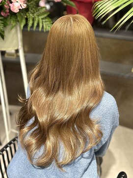 ユアーズヘア 東新宿店(youres hair) ブリーチなしダブルカラーでヘーゼルベージュ