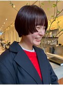 心斎橋　切りっぱなしショート/チョコレートブラウン