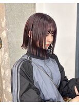 アペロ 柏(Apero)&nbsp;切りっぱなしボブ/チェリーレッド/ワインレッド/暖色カラー/柏