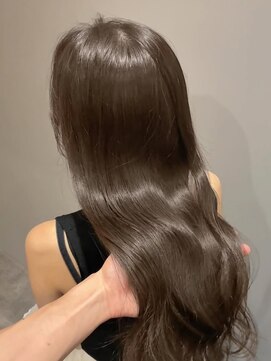 ノー バイ イオエ 西梅田(no. by ioe) ブリーチなしカラー／髪質改善/ミルクティーベージュ/小顔へア