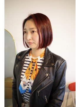 ルーヘア 岐阜(Rooo HAIR) うる艶暖色ボブ