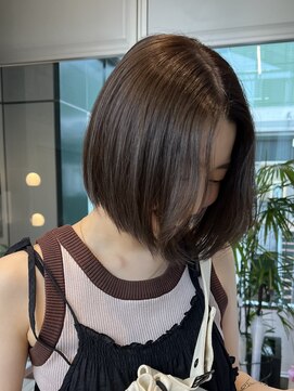 ノード(NODE) 栄黒髪垢抜け丸みシルエットボブヘア　イルミナカラー