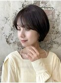 「岩田莉奈」40代50代に人気の似合わせ丸みショートボブ　新宿