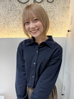 オプス 大名店(Ops)&nbsp;☆丸みシルエット可愛い!ミルクティーベージュボブ