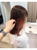 インナーカラー　ピンクベージュ