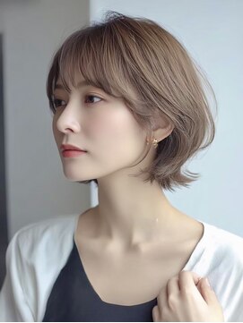 ハーツ(Heart's) 大人ショートボブ白髪ぼかし脱白髪染め30代40代50代60代♪