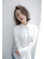 アトレ 茅ヶ崎店(attrait)&nbsp;暗髪アッシュ小顔外ハネ切りっぱなしボブ